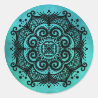 Mermaid Mandala Runder Aufkleber