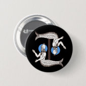 Mermaid männlich Kaiser Triton Button (Vorne & Hinten)