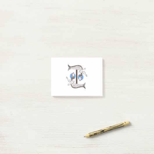 Mermaid männlich Kaiser Triton Post-it Klebezettel (Auf Schreibtisch)