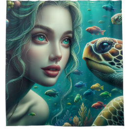"Mermaid Marina: Turtle Odyssey" Duschvorhang
