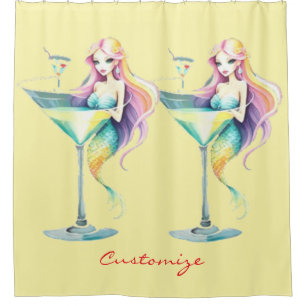 Mermaid Martini Girl Thunder_Cove Duschvorhang