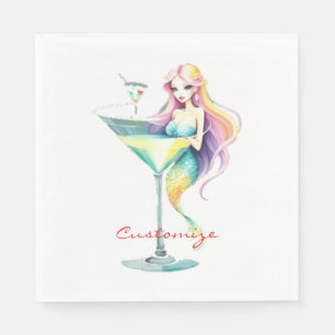 Mermaid Martini Girl Thunder_Cove Serviette