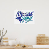 Mermaid - "Mermaid Squad" - Glitzer für Aquamarine Poster (Küche)