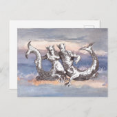 MERMAID & MERMAN IN OCEAN SKY POSTKARTE (Vorne/Hinten)