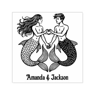 Mermaid Merman Sweethearts - Herzensignierung Permastempel