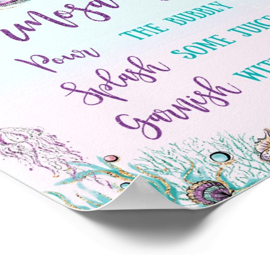 Mermaid Mermosa Bar Baby Brautparty Party Poster (Ecke)