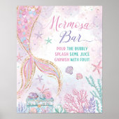Mermaid Mermosa Bar Under Sea Mimosa Bar Sign Poster (Vorne)
