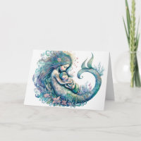 Mermaid mit Baby Watercolor Neuer Säugling Dusche