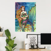 Mermaid mit Dragon Poster von Molly Harrison (Heimbüro)