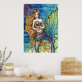 Mermaid mit Dragon Poster von Molly Harrison (Küche)