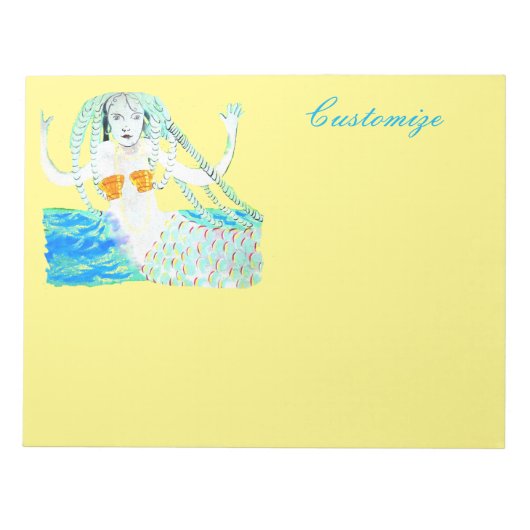 Mermaid mit Dreadlocks Thunder_Cove Notizblock (Vorderseite)