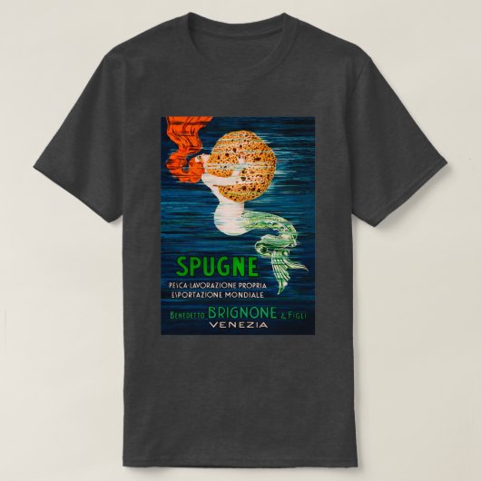 Mermaid mit einer Sponge Italienische Werbe-Vin T-Shirt (Design vorne)