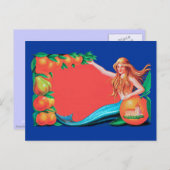 Mermaid mit Frucht Vintag Crate Art Postkarte (Vorne/Hinten)