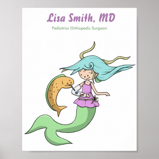 Mermaid mit gebrochenen Arm-Pädiatrie Orthopädie Poster (Vorne)