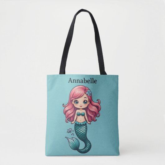 Mermaid mit Red Hair Personalize Tasche (Vorderseite)
