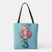 Mermaid mit Red Hair Personalize Tasche (Rückseite)