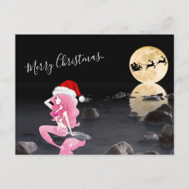 Mermaid mit Santa und Sleigh Frohe Weihnachten