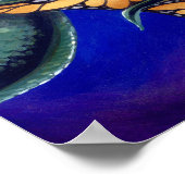 Mermaid mit Schwarz-Meer-Schlange Kunst Print Drag Poster (Ecke)