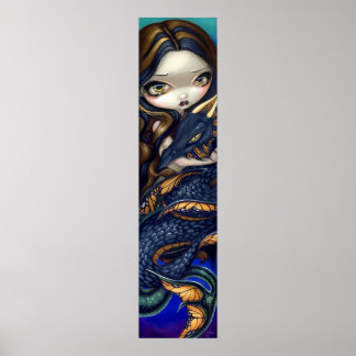 Mermaid mit Schwarz-Meer-Schlange Kunst Print Drag Poster
