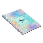 Mermaid Modern Hübsch Name Initial Notebook Notizblock (Rechte Seite)