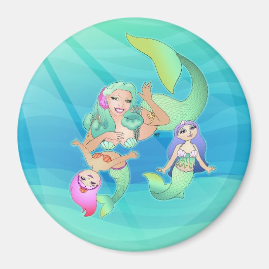 Mermaid Mommy and Daughters Magnet (Vorne)