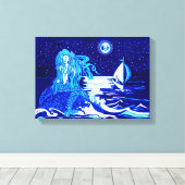 Mermaid Mond Leinwanddruck (Insitu (Holzboden))