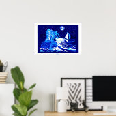 Mermaid Mond Poster (Heimbüro)