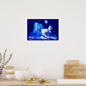 Mermaid Mond Poster (Küche)