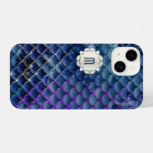Mermaid Monogram Blue & Lila iPhone 14 Hüllen Hülle (Rückseite (Horizontal))