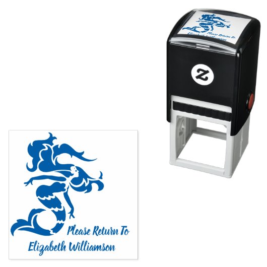 Mermaid Monogram Book Return Permastempel (Beispiel)