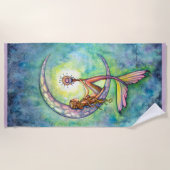Mermaid Moon Fantasy Art Beach Handtuch (Vorderseite)