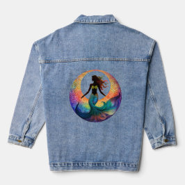 Mermaid Moon Goddess Silhouette | Colorful Graphic Jeansjacke