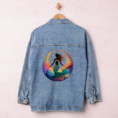 Mermaid Moon Goddess Silhouette | Colorful Graphic Jeansjacke (Hangar)