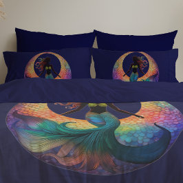 Mermaid Moon Goddess Silhouette | Deep Sea Coastal Kissenbezug