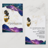 *~* Mermaid Moon Mystic Agate Galaxy Business Card Visitenkarte (Vorne/Hinten)