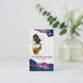 *~* Mermaid Moon Mystic Galaxy Agate Business Card Visitenkarte (Stehend Vorderseite)