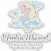 Mermaid Moon Mystical Pink Hair Sea Siro Logo Aufkleber (Vorderseite)
