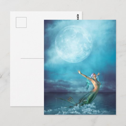 Mermaid Moon Postkarte (Vorne/Hinten)