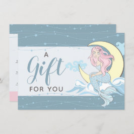 Mermaid Moon Stars Mystical Gift Certificate Card Einladung