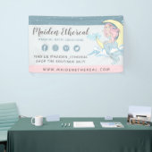 Mermaid Moon & Stars Mystical Pink Hair Sea Siren Banner (Messeveranstaltung)