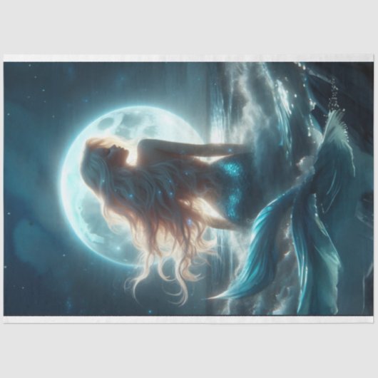 Mermaid Moon Tissue Paper Seidenpapier (Vorderseite)