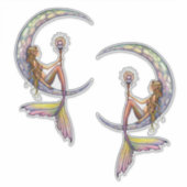 Mermaid Moon von Molly Harrison Fantasy Art Aufkleber (Vorderseite)