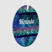 Mermaid Motif Glitzer Personalisierte Gestaltung Ornament (Vorderseite)