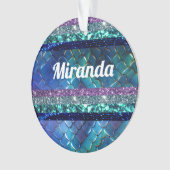 Mermaid Motif Glitzer Personalisierte Gestaltung Ornament (Vorderseite)