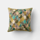 Mermaid Multi Color Glitzer Glam Scales Girly Kissen (Rückseite)