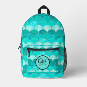 Mermaid-Muster aquamarin grün Bedruckter Rucksack