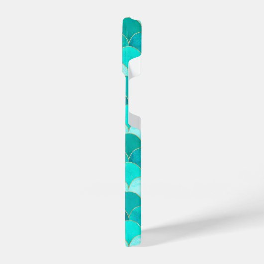 Mermaid-Muster aquamarin grün iPhone Hülle (Linke Seite)