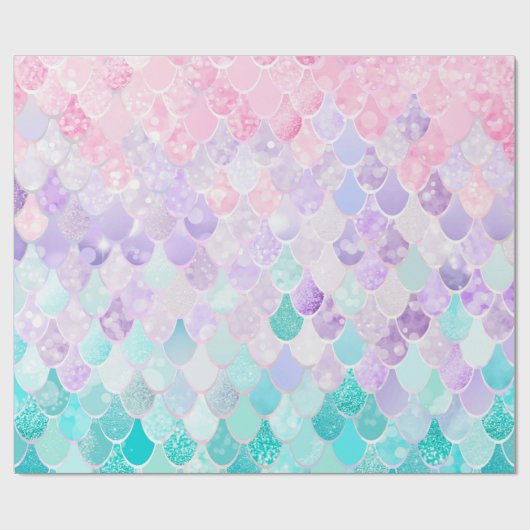 Mermaid Muster Birthday Geschenkpapier (Flach)