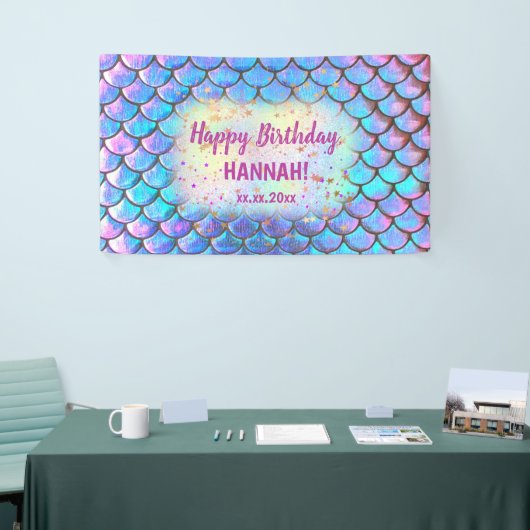 Mermaid Muster Happy Birthday Banner (Messeveranstaltung)