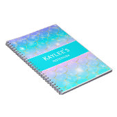 Mermaid-Muster, kundenspezifische Monogramm-Mädche Notizblock (Rechte Seite)